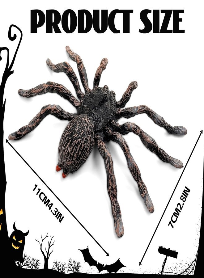 Lukinuo Realistic Fake Spiders 2pcs Plastic Spider Figures Tarantula Toys Figurines Spider Cake Toppers Halloween Prank Props Party Decoration - Image 2